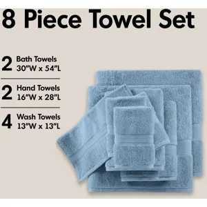 Madison Park Signature 800GSM 100% Cotton 8 Piece Towel Set