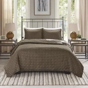 Madison Park Timber 3 Piece Reversible Printed Quilt Set