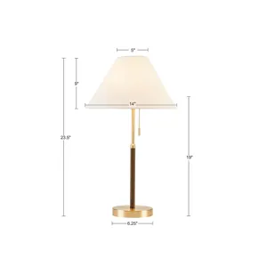 Bromley Two Tone Pull-chain Table Lamp - Gold/Brown