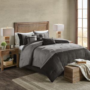 Madison Park Boone 7 Piece Faux Suede Comforter Set