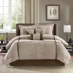 Madison Park Dallas 7 Piece Micro Corduroy Comforter Set