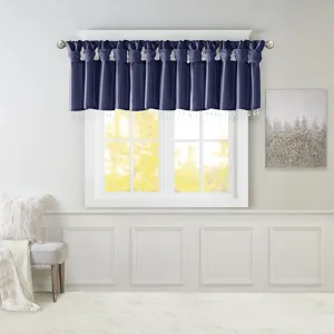 Madison Park Emilia Lightweight Faux Silk Valance With Beads