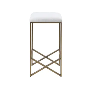 Marino Backless Upholstered Counter Stool 26\"H - Ivory