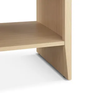 Lennox Rattan Accent Side Table with Drawer Storage & Lower Open Shelf - Natural