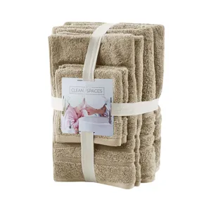 Nurture Sustainable Antimicrobial Bath Towel 6 Piece Set - Natural