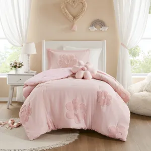 Urban Habitat Kids Gracie Floral Reversible Tufted Chenille Comforter Set with Flower Throw Pillow