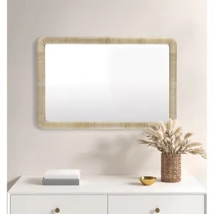 Nova Natural Rattan Rectangle Wall Mirror - Natural