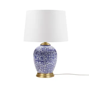 Mystique Blue Ceramic Ginger Jar Table Lamp - Blue