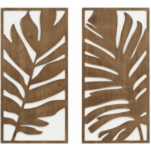 Madison Park Birch Botanical Two-tone Wood Panel Wall Décor Set