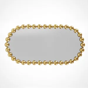 Madison Park Signature Marlowe 18X36 Oval Beaded Wall Mirror - Gold