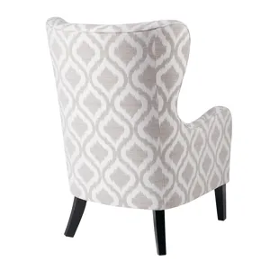 Arianna Swoop Wing Chair - Grey/White