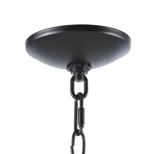 Brighton 6-Light Farmhouse Metal Chandelier - Matte Black