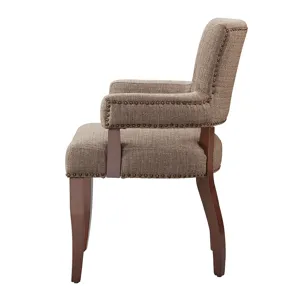 Dawson Arm Dining Chair - Brown