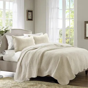Madison Park Tuscany 3 Piece Reversible Scalloped Edge Quilt Set