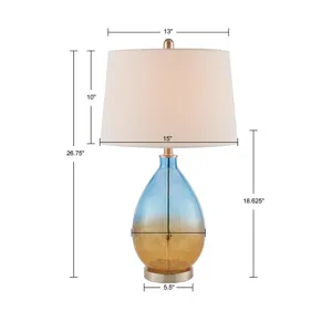Cortina Ombre Glass Table Lamp, Set of 2 - Blue