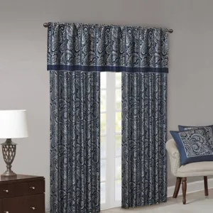Madison Park Aubrey Jacquard Curtain Panel Pair