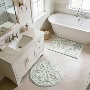 Madison Park Casablanca Medallion Cotton Tufted Bath Rug