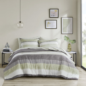 Madison Park Essentials Jaxon Stripe Comforter Set with Bed Sheets