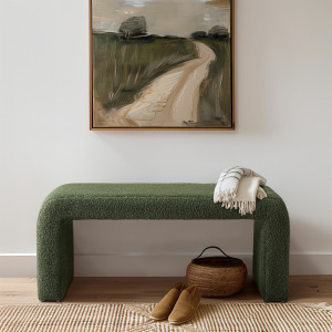 Steve Boucle Waterfall Bench - Green