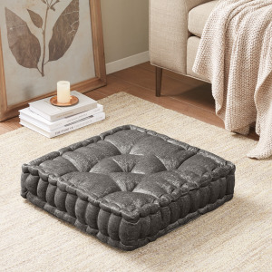 Intelligent Design Azza Poly Chenille Square Floor Pillow Cushion Compress Pack