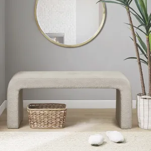 Steve Boucle Waterfall Bench - Beige