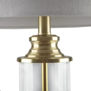 Clarity Glass Cylinder Table Lamp Set of 2 - Gold
