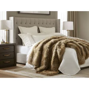 Botswana Animal Faux Fur Throw Blanket - Bobcat
