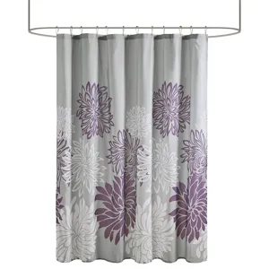 Madison Park Essentials Maible Printed Floral Shower Curtain - Purple