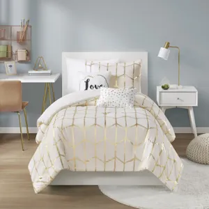 Intelligent Design Raina Metallic Printed Comforter Set