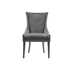 Ultra Ultra Upholstered Dining Side Chairs with wood legs (Set of 2) - Dark Gray