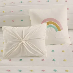Urban Habitat Kids Callie Pom Pom Cotton Jacquard Quilt Set with Throw Pillows