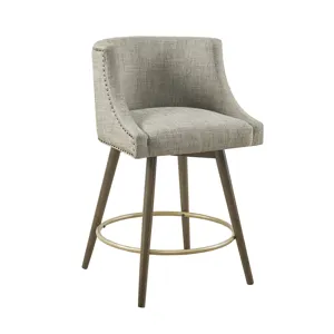 Mateo Swivel Counter Stool - Beige Multi