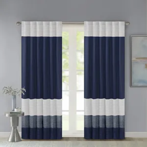 Amherst Polyoni Pintuck Curtain Panel - Navy
