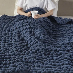 Madison Park Chenille Chunky Knit Throw