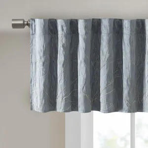 Madison Park Andora Faux Silk Embroidered Window Valance