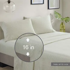 Madison Park Essentials Jaxon Stripe Comforter Set with Bed Sheets