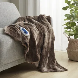 Beautyrest Zuri Oversized Faux Fur Heated Throw