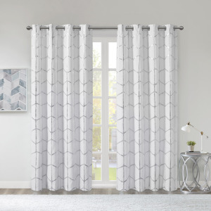 Intelligent Design Raina Total Blackout Metallic Print Grommet Top Curtain Panel