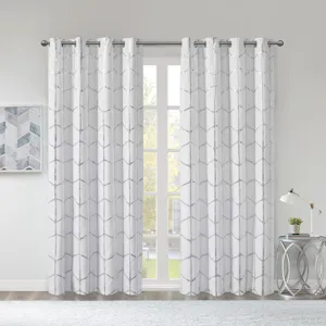 Intelligent Design Raina Total Blackout Metallic Print Grommet Top Curtain Panel