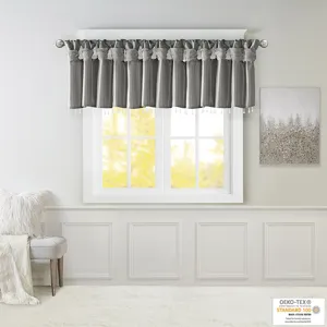 Madison Park Emilia Lightweight Faux Silk Valance With Beads