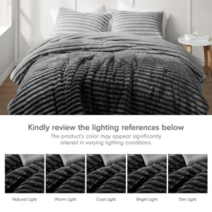 Intelligent Design Avril Fluffy Ribbed Plush Comforter Set