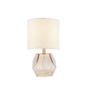 Bella Geometric Glass Table Lamp - Pink