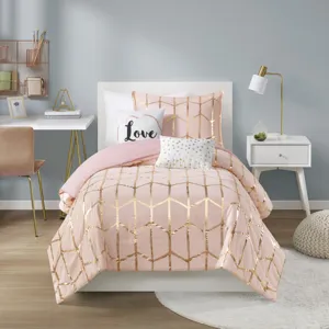 Intelligent Design Raina Metallic Printed Comforter Set