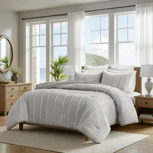 Harbor House Blue Anslee 3 Piece Cotton Yarn Dyed Comforter Set