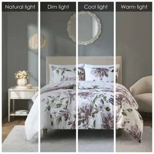 Alice Full Floral Comforter Set with Bed Sheets - Mauve