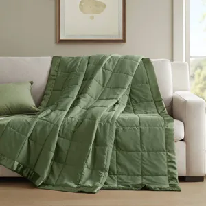 Madison Park Windom Lightweight Down Alternative Blanket with Satin Trim