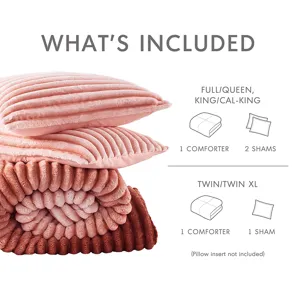 Intelligent Design Avril Fluffy Ribbed Plush Comforter Set