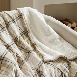 Woolrich Print Plush to Sherpa Heated Throw