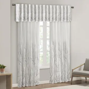 Madison Park Andora Faux Silk Embroidered Window Valance