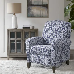 Kirby Push Back Recliner - Navy Multi